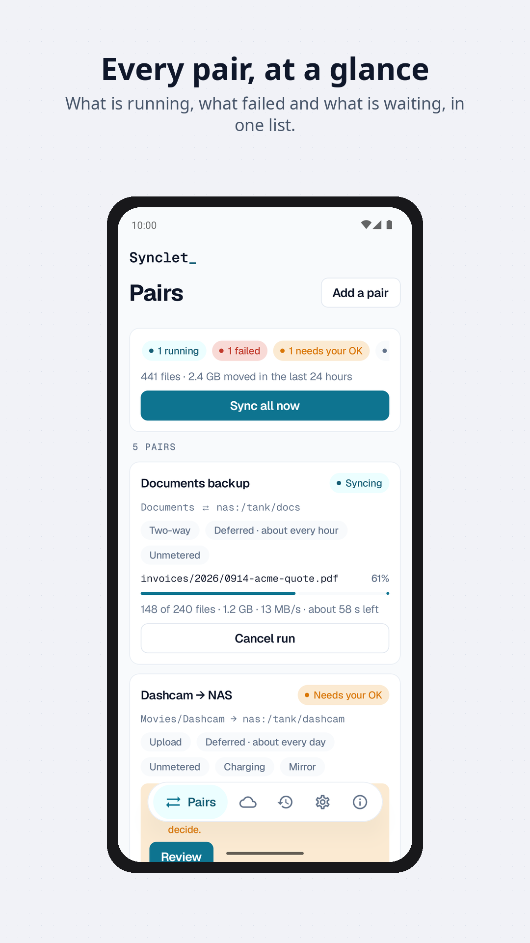 Synclet: pairs